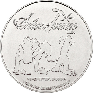 SilverTowne Prospector Waffleback Trademark Logo 1oz .999 Silver Medallion SilverTowne Prospector Waffleback Trademark Logo 1oz .999 Silver Medallion