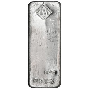 Johnson Matthey 100oz Poured .999 Silver Bar - Secondary Market Johnson Matthey 100oz Poured .999 Silver Bar - Secondary Market