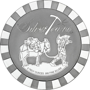 SilverTowne Stackables™ Trademark Prospector 5oz .999 Silver Medallion SilverTowne Stackables™ Trademark Prospector 5oz .999 Silver Medallion