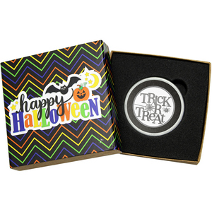 Halloween Trick or Treat Half Ounce .999 Silver Medallion in Gift Box Halloween Trick or Treat Half Ounce .999 Silver Medallion in Gift Box