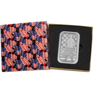 Because of the Brave - American Soldier 1oz .999 Silver Bar in Gift Box Because of the Brave - American Soldier 1oz .999 Silver Bar in Gift Box