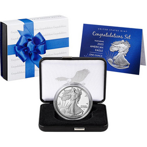 2025 W Proof Silver American Eagle Coin Congratulations Set 2025 W Proof Silver American Eagle Coin Congratulations Set