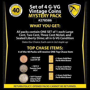 Set of 4 G-VG Vintage Coins Mystery Pack #278586