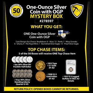 One-Ounce Silver Coin with OGP Mystery Box #278597