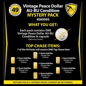 Vintage Peace Dollar AU-BU Condition Mystery Pack #069505