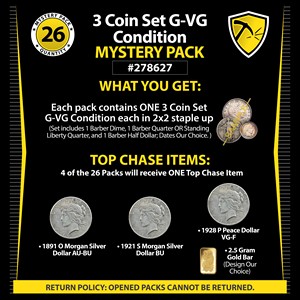 3 Coin Set G-VG Condition Mystery Pack #278627