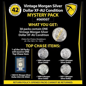 Vintage Morgan Silver Dollar XF-AU Condition Mystery Pack #069507