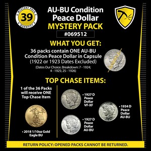 AU-BU Condition Peace Dollar Mystery Pack #069512