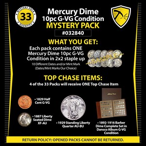 Mercury Dime 10pc G-VG Condition Mystery Pack #032840 Mercury Dime 10pc G-VG Condition Mystery Pack #032840