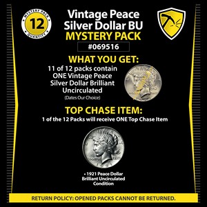 Vintage Peace Silver Dollar BU Mystery Pack #069516