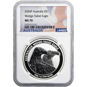 2026 P Australia Silver Wedge Tailed Eagle 1oz Coin MS70 ER NGC Flag Label