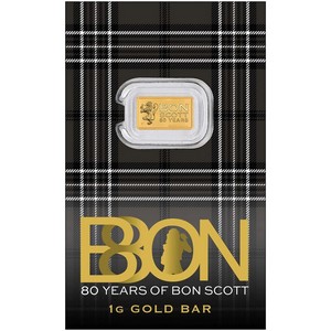 Bon Scott 80th Birthday Perth Mint 1 Gram Gold Bar OGP