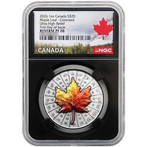2026 $20 Reverse Proof Canada 1oz Colorized Silver UHR with Vivid Toning Effect NGC PF70 FDI Black Core Canada Label
