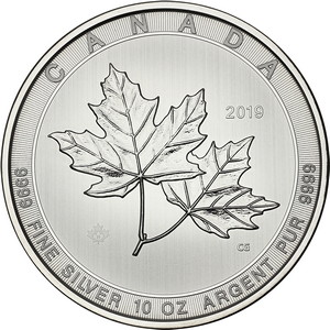 2019 Canada Silver Magnificent Maple Leaf 10oz BU Coin 2019 Canada Silver Magnificent Maple Leaf 10oz BU Coin