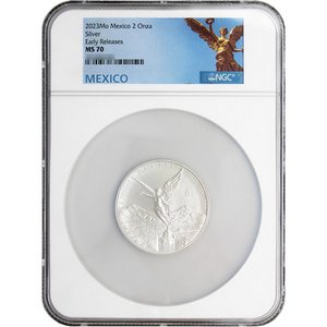 2023 Mexican Silver Libertad 2oz Coin MS70 ER NGC Mexico Label 2023 Mexican Silver Libertad 2oz Coin MS70 ER NGC Mexico Label