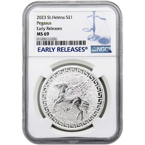 2023 St Helena Silver Pegasus 1oz Coin MS69 ER NGC Blue Label 2023 St Helena Silver Pegasus 1oz Coin MS69 ER NGC Blue Label
