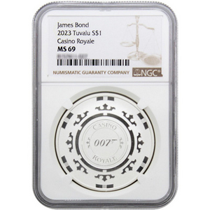 2023 Tuvalu Silver James Bond Casino Royale 1oz Coin MS69 NGC Brown Label 2023 Tuvalu Silver James Bond Casino Royale 1oz Coin MS69 NGC Brown Label