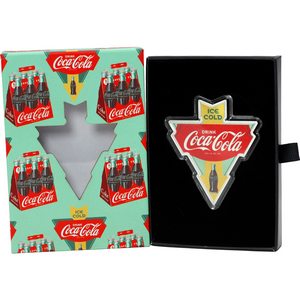 Vintage 1930's Coca-Cola Sign 1oz Silver Colorized Reverse Proof in OGP Vintage 1930's Coca-Cola Sign 1oz Silver Colorized Reverse Proof in OGP