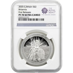 2025 Great Britain Silver Britannia PF70 UC FR NGC The Royal Mint Label