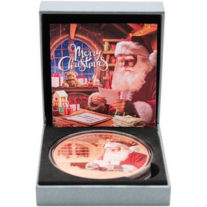 2025 Copper Cameroon Merry Christmas Santa Claus Colorized 5oz Proof Like Coin in OGP 2025 Copper Cameroon Merry Christmas Santa Claus Colorized 5oz Proof Like Coin in OGP