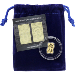 Oglala Lakota Sioux Nation Gold Proof Thunderbird 1/200oz Bar Coin in OGP