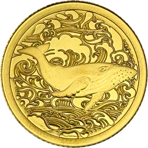 2025 Gold Pitcairn Islands Ocean Wonders: Humpback Whale 0.5 Gram PF Coin