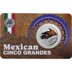 2026 Silver Cameroon Mexican Cinco Grandes (Big 5) Golden Eagle 1/4oz Colorized BU Coin