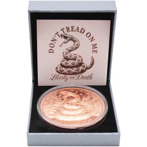 2026 $1 Liberia 5oz Copper High Relief Don't Tread On Me BU Coin in OGP 2026 $1 Liberia 5oz Copper High Relief Don't Tread On Me BU Coin in OGP