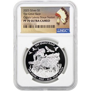 2025 Silver Native American Series "The Great Race" 1oz Coin PF70 UC NGC Native American Label