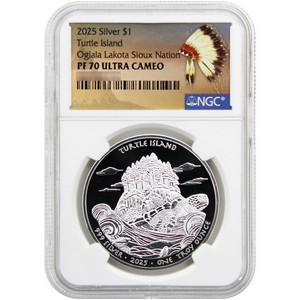 2025 Silver Native American Series "Turtle Island" 1oz Coin PF70 UC NGC Native American Label 2025 Silver Native American Series "Turtle Island" 1oz Coin PF70 UC NGC Native American Label