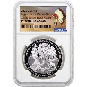 2025 Silver Native American Series "Wolves Fire" 1oz PF70 UC NGC