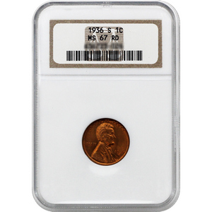 1936 S Lincoln Wheat Cent MS67 RD NGC