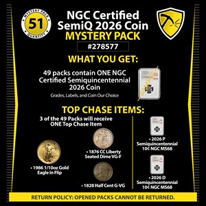 NGC Certified SemiQ 2026 Coin Mystery Pack #278577