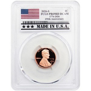 2026 S Proof Lincoln Cent PCGS PR69 RD DCAM Made in the USA Holder 2026 S Proof Lincoln Cent PCGS PR69 RD DCAM Made in the USA Holder