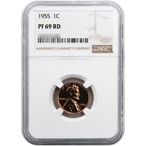 1955 Lincoln Wheat Cent PF69 RD NGC