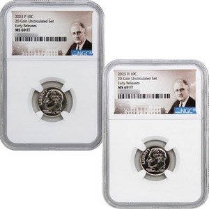 2023 P D Roosevelt Dime MS69 FT ER NGC Portrait Label 2023 P D Roosevelt Dime MS69 FT ER NGC Portrait Label