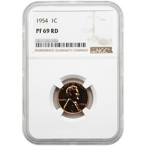 1954 Lincoln Wheat Cent PF69 RD NGC