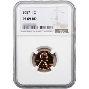 1957 Lincoln Wheat Cent PF69 RD NGC