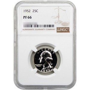 1952 Proof Washington Quarter PF66 NGC Brown Label