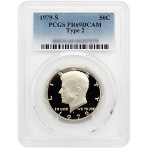 1979 S Kennedy Half Dollar Type 2 PF69 DCAM PCGS Blue Label 1979 S Kennedy Half Dollar Type 2 PF69 DCAM PCGS Blue Label