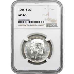1965 Kennedy Half Dollar MS65 NGC Brown Label 1965 Kennedy Half Dollar MS65 NGC Brown Label