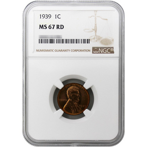 1939 Lincoln Wheat Cent MS67 RD NGC
