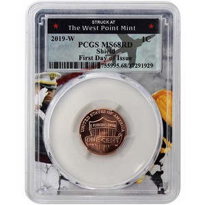 2019 W Lincoln Shield Cent MS68 RD FDI PCGS West Point Picture Frame 2019 W Lincoln Shield Cent MS68 RD FDI PCGS West Point Picture Frame