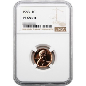 1953 Lincoln Wheat Cent PF68 RD NGC