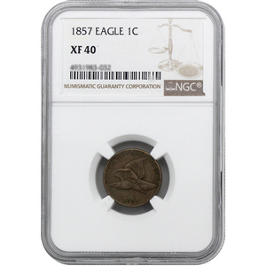 1858 (Small Letters) Flying Eagle Cent XF-40 NGC