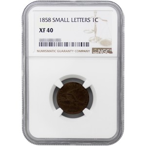 1858 (Small Letters) Flying Eagle Cent XF-40 NGC