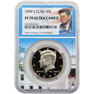 1999 S Clad Kennedy Half Dollar PF70 UC NGC Portrait Label 1999 S Clad Kennedy Half Dollar PF70 UC NGC Portrait Label