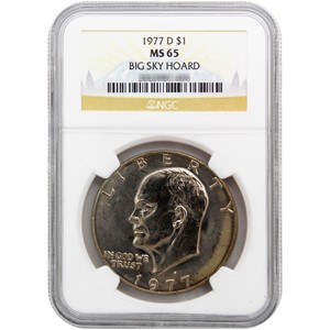 1977 D Eisenhower Dollar MS65 NGC Big Sky Hoard 1977 D Eisenhower Dollar MS65 NGC Big Sky Hoard