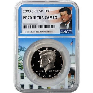 2000 S Kennedy Half Dollar PF70 UC NGC White House Core Kennedy Label 2000 S Kennedy Half Dollar PF70 UC NGC White House Core Kennedy Label