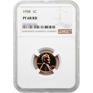 1958 Lincoln Wheat Cent PF68 RD NGC